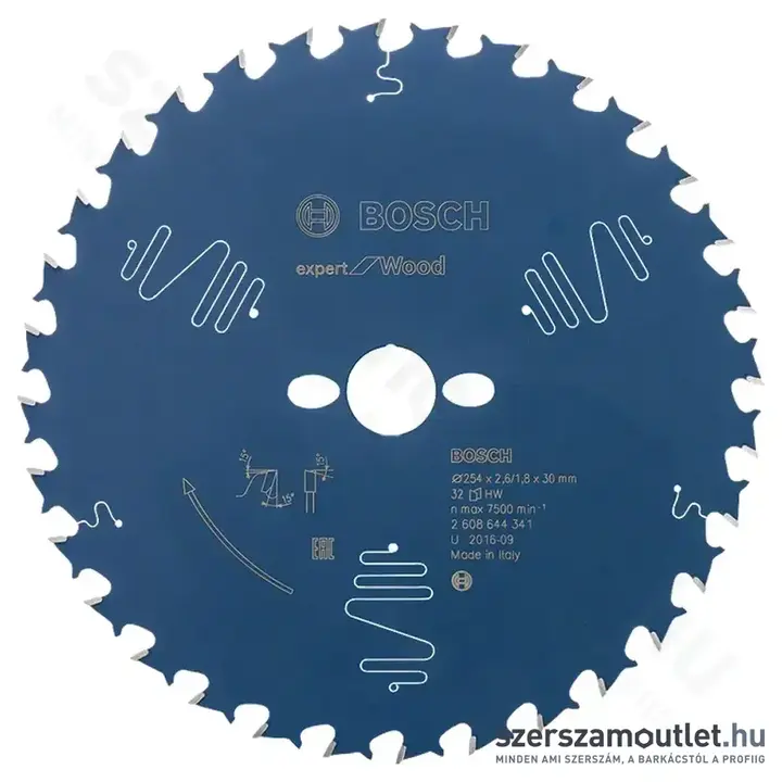 BOSCH Expert for Wood körfűrészlap asztali fűrészekhez 254x2,6/1,8x30mm 32 fog ATB pos