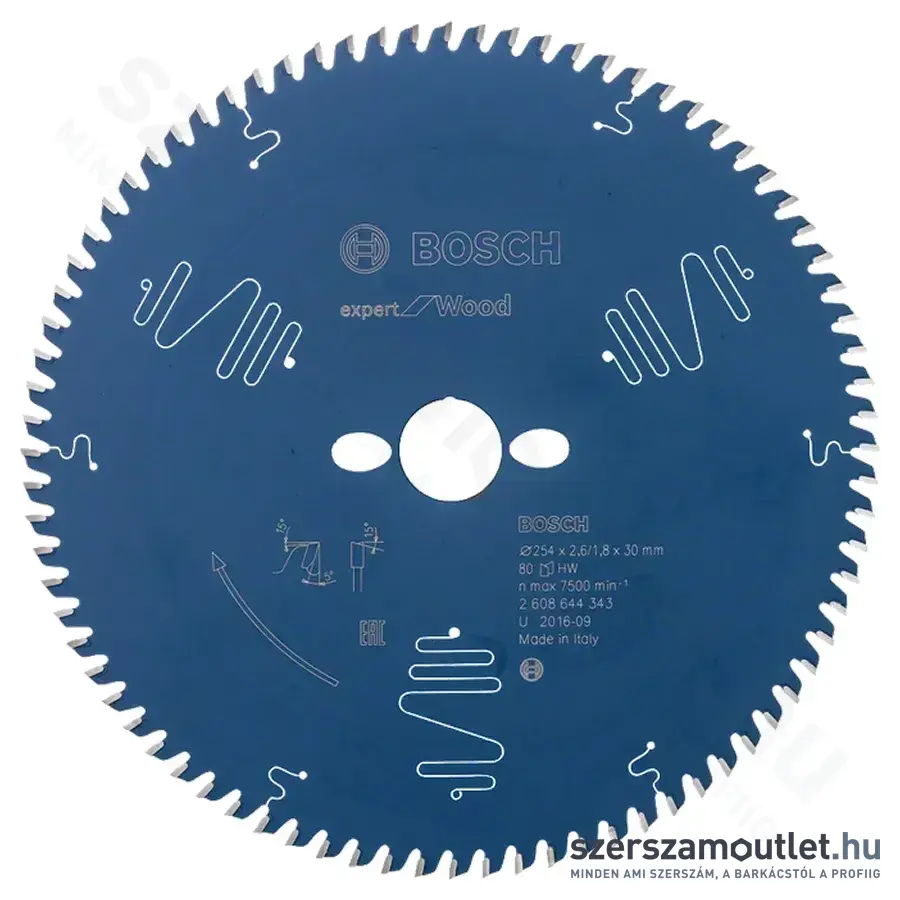 BOSCH Expert for Wood körfűrészlap asztali fűrészekhez 254x2,6/1,8x30mm 80 fog ATB pos
