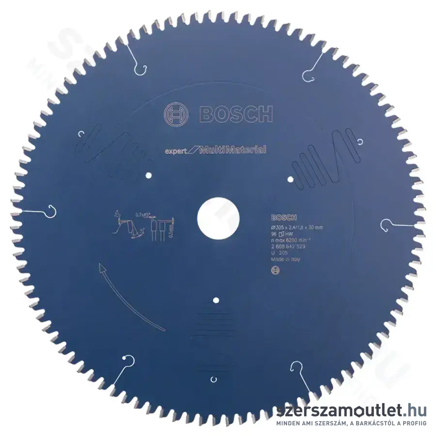BOSCH Expert for MultiMaterial körfűrészlap gérvágó fűrészekhez 305x2,4/1,8x30mm 96 fog TCG