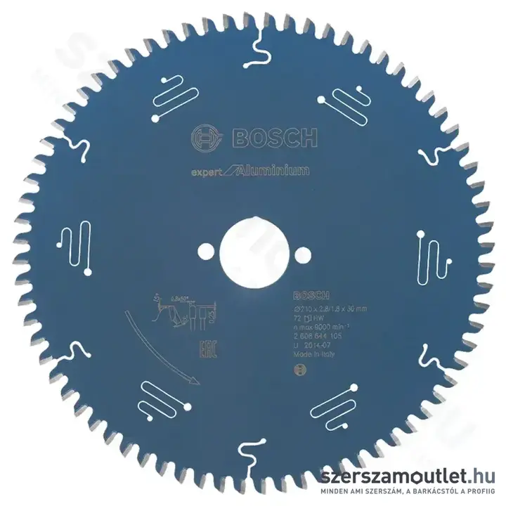 BOSCH Expert for Aluminium körfűrészlapok merülő- és kézi fűrészekhez 210x2,8/1,8x30mm 72 fog HLTCG