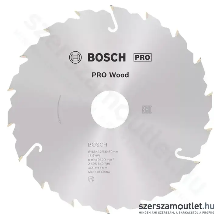 BOSCH Speedline Wood körfűrészlapok kézi körfűrészekhez 165x2,2/1,6x30/18mm 18 fog