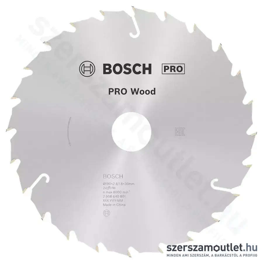 BOSCH Speedline Wood körfűrészlapok kézi körfűrészekhez 190x2,4/1,8x30mm 24 fog