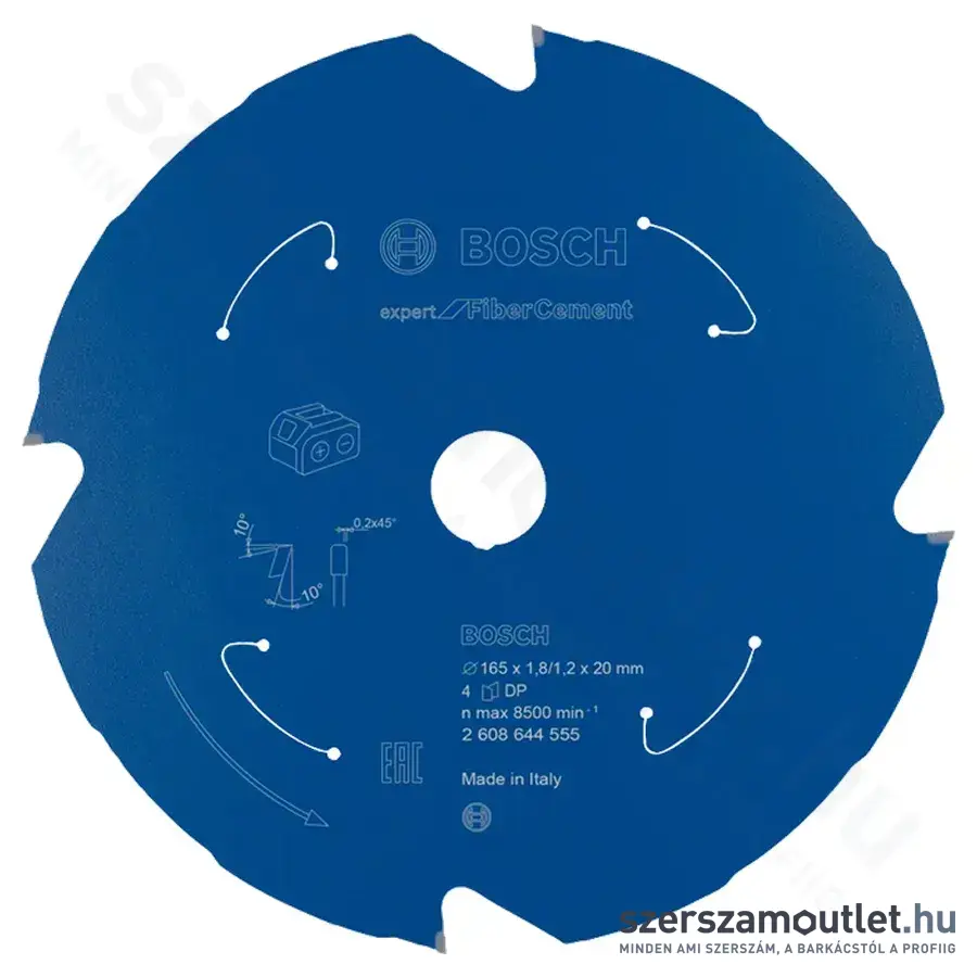 BOSCH Expert for Fibre Cement Panel körfűrészlap akkumulátoros fűrészekhez, 165x1,8/1,2 (2608644555)