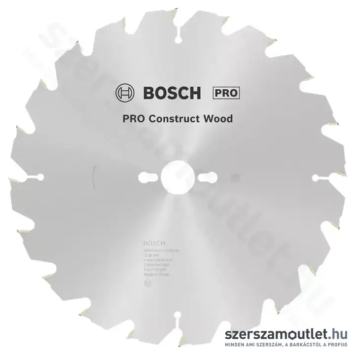 BOSCH Construct Wood szögálló körfűrészlap asztali körfűrészekhez 300x3,2/2,2x30mm 20 fog