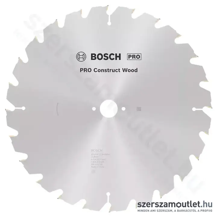 BOSCH Construct Wood szögálló körfűrészlap asztali körfűrészekhez 350x3,5/2,5x30mm 24 fog