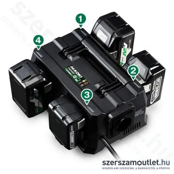 HIKOKI UC18YTSL MULTI VOLT Multi-Port töltő 4db akkukhoz (14,4/18V)
