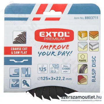 EXTOL Faforgácsoló korong sarokcsiszolóhoz 125x22,2mm