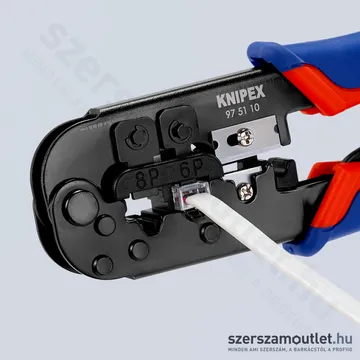 KNIPEX Krimpelő fogó, barnított (blankoló) Western-dugóhoz 190mm (97 51 10 SB)