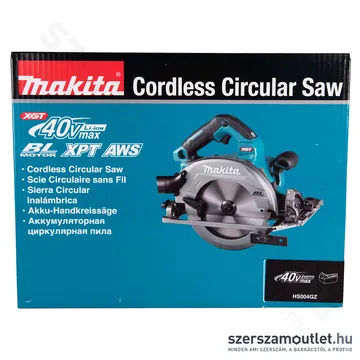 MAKITA HS004GZ Akkus szénkefementes körfűrész (40V/190mm) (Akku és töltő nélkül!)