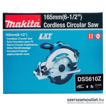 MAKITA DSS610Z Akkus körfűrész (18V/165mm) (Akku és töltő nélkül)