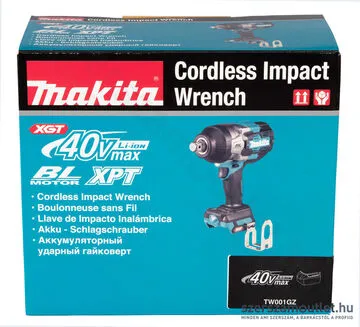MAKITA TW001GZ Akkus szénkefementes ütvecsavarozó (40V/1800Nm 3/4") (Akku és töltő nélkül!)
