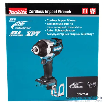 MAKITA DTW700Z Akkus szénkefementes ütvecsavarozó 1/2" (18V) (Akku és töltő nélkül!)