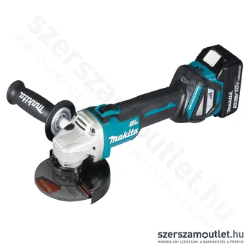 MAKITA DGA511RTJ Akkus szénkefementes fordulatszabályzós sarokcsiszoló 125mm (2x5,0Ah/18V)