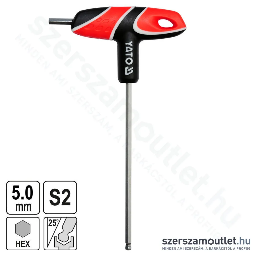 YATO Gömbfejű imbuszkulcs T-markolattal 5mm (YT-05590)