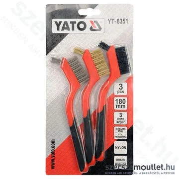 YATO Drótkefe készlet 3 részes 180mm (INOX, NYLON, Réz) (YT-6351)