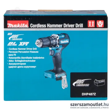 MAKITA DHP487Z Akkus szénkefementes ütvefúró-csavarbehajtó (18V) (Akku és töltő nélkül!) (Bulk)