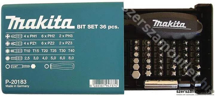 MAKITA 38db-os bitkészlet 25mm + csavarhúzó (P-20183)