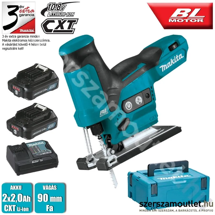 MAKITA JV102DSAJ Akkus szénkefementes szúrófűrész (2x2,0Ah/10,8 V/12 V CXT)