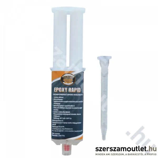 UNITED SEALANTS EPOXY RAPID Ikerfecskendős, kétkomponensű ragasztó 25ml (5 perc) (US3100)